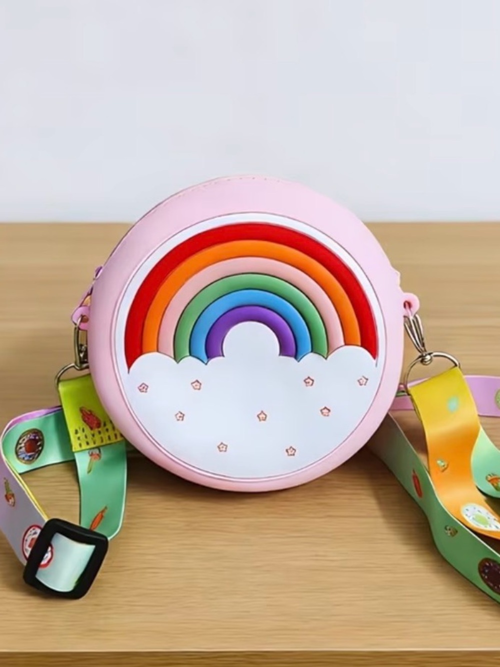 Cute Silicone Rainbow Crossbody Bag Mini Donut Purse